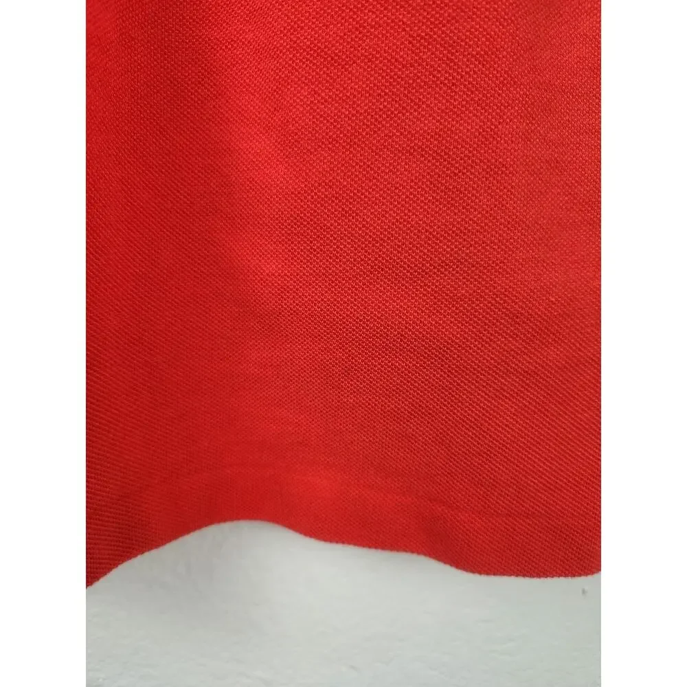 Vintage Polo Ralph Lauren Shirt Red Men Size Small Blue Logo Short Sleeve